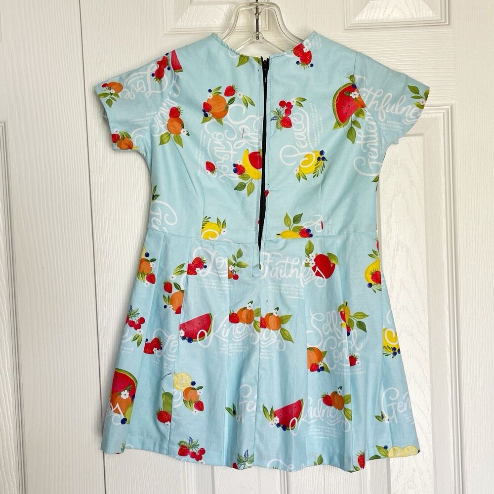 NEW Girls Dress Shorts Sleeves Dress 12/18 Months multifruit print - Picture 2 of 13